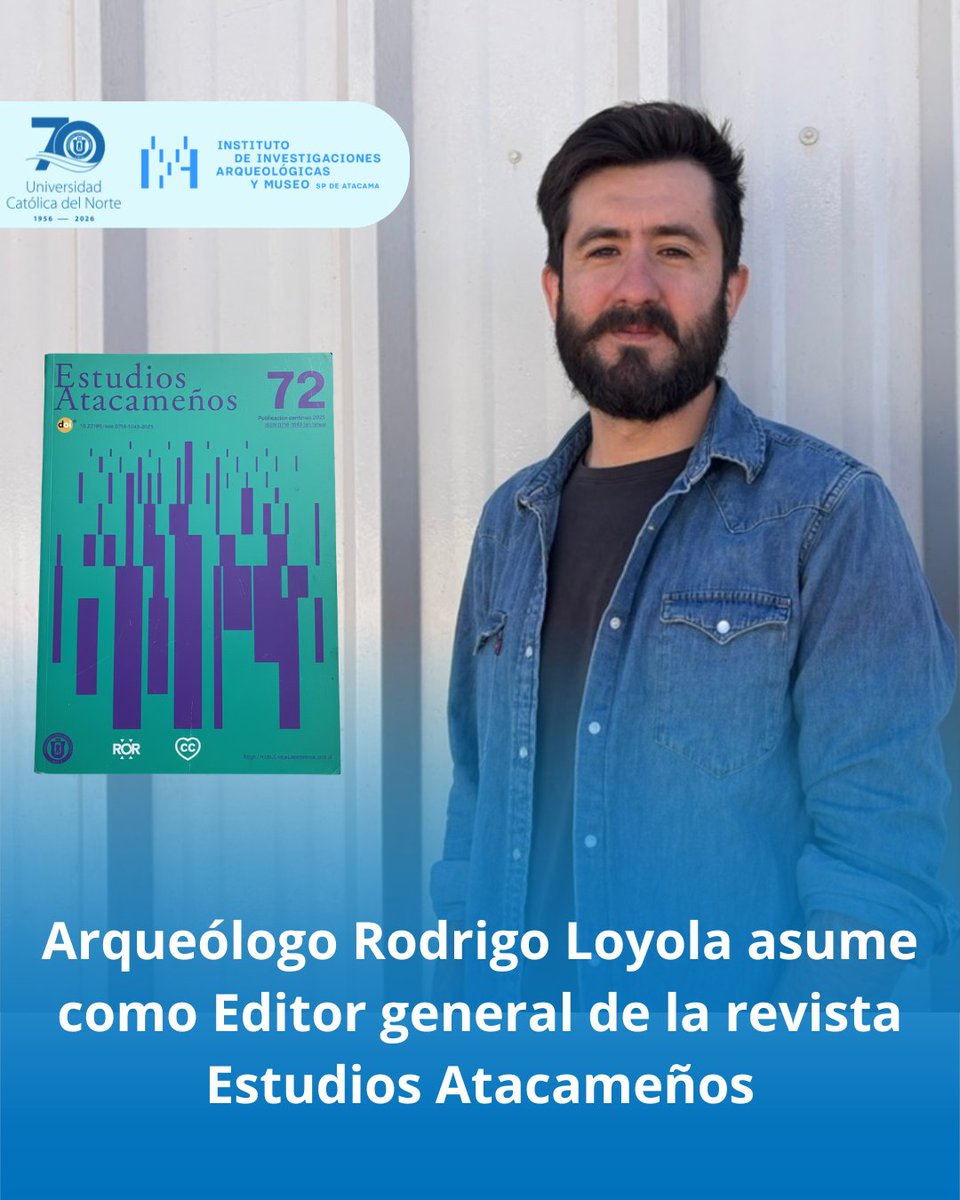 reatacam's tweet photo. El arqueólogo Rodrigo Loyola asume como editor general de la Revista Estudios Atacameños, publicación del IIAM-UCN con más de 50 años de trayectoria.
Acceso abierto, publicación continua y proyección internacional 🌎📚
https://t.co/URJ1lSn2qV https://t.co/bn38jPXbaZ