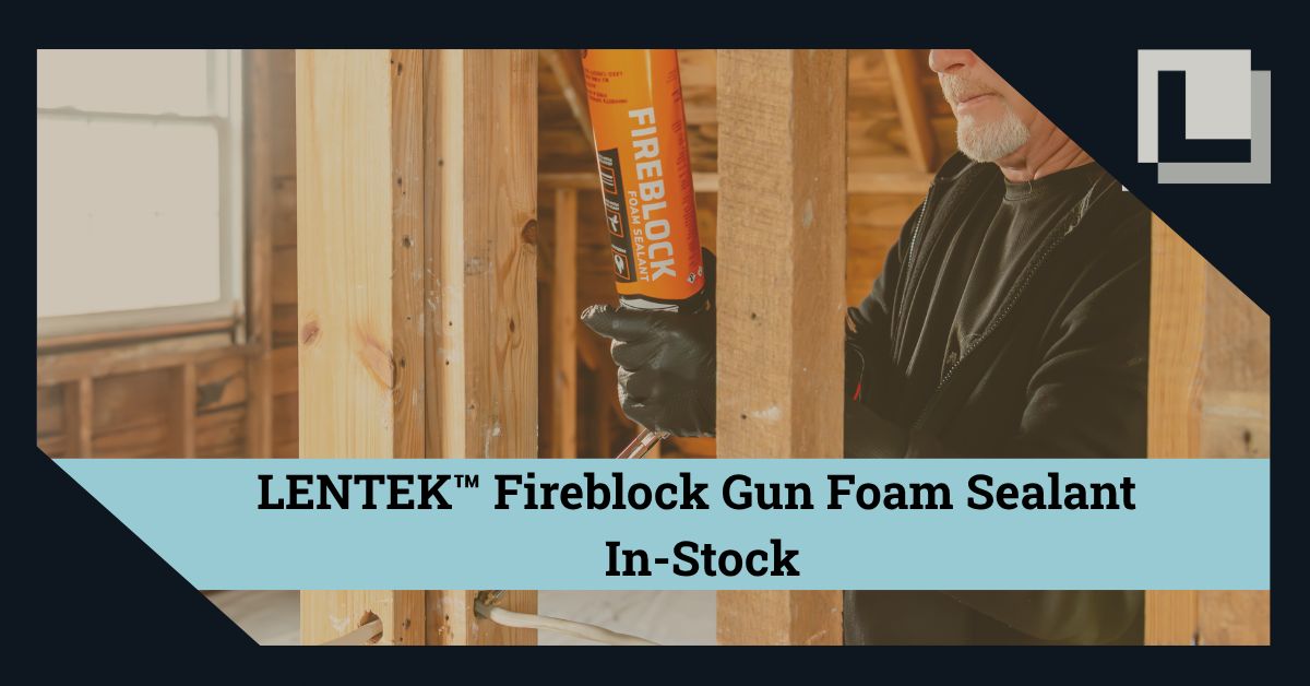 LENTEK™ Fireblock Gun Foam Sealant is in stock. 

Gun-applied for control and precision, it helps seal gaps while impeding the spread of fire and smoke across a wide range of applications. 

Read more about LENTEK™ Fireblock Gun Foam Sealant here: buff.ly/jhucIdg