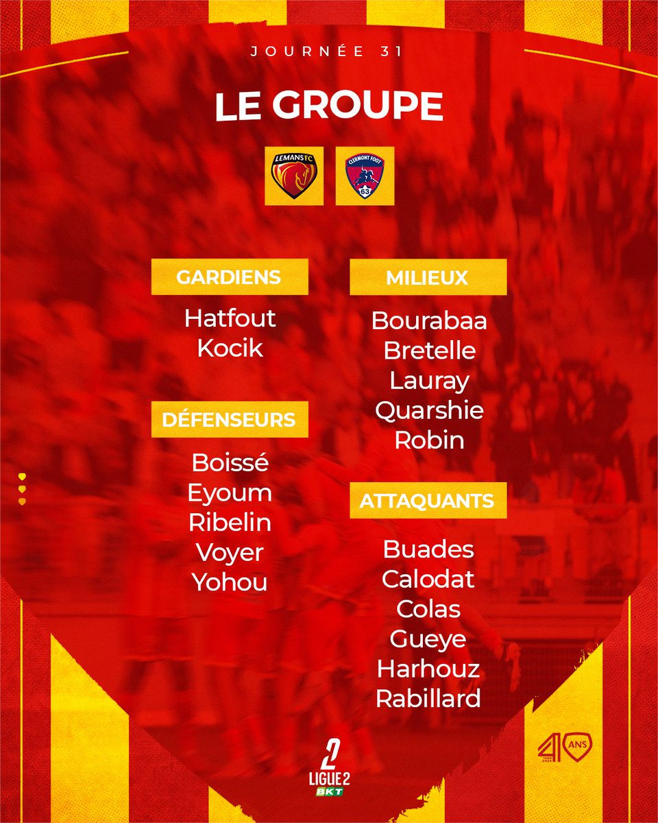 LEMANSFC's tweet photo. #𝐋𝐌𝐅𝐂CF63 𝗟𝗲 𝗴𝗿𝗼𝘂𝗽𝗲 𝗺𝗮𝗻𝗰𝗲𝗮𝘂

Choix/groupe R1 Intersport : Caro, Delbecque, Gomes, Guillaume, Hamdi, Hammoudi, Luvambo, Rossignol.
Réathlétisation : Vercruysse.
Suspension : Cossier.

#AllezLEMANSFC ❤️💛 https://t.co/tJiKdnMLKP