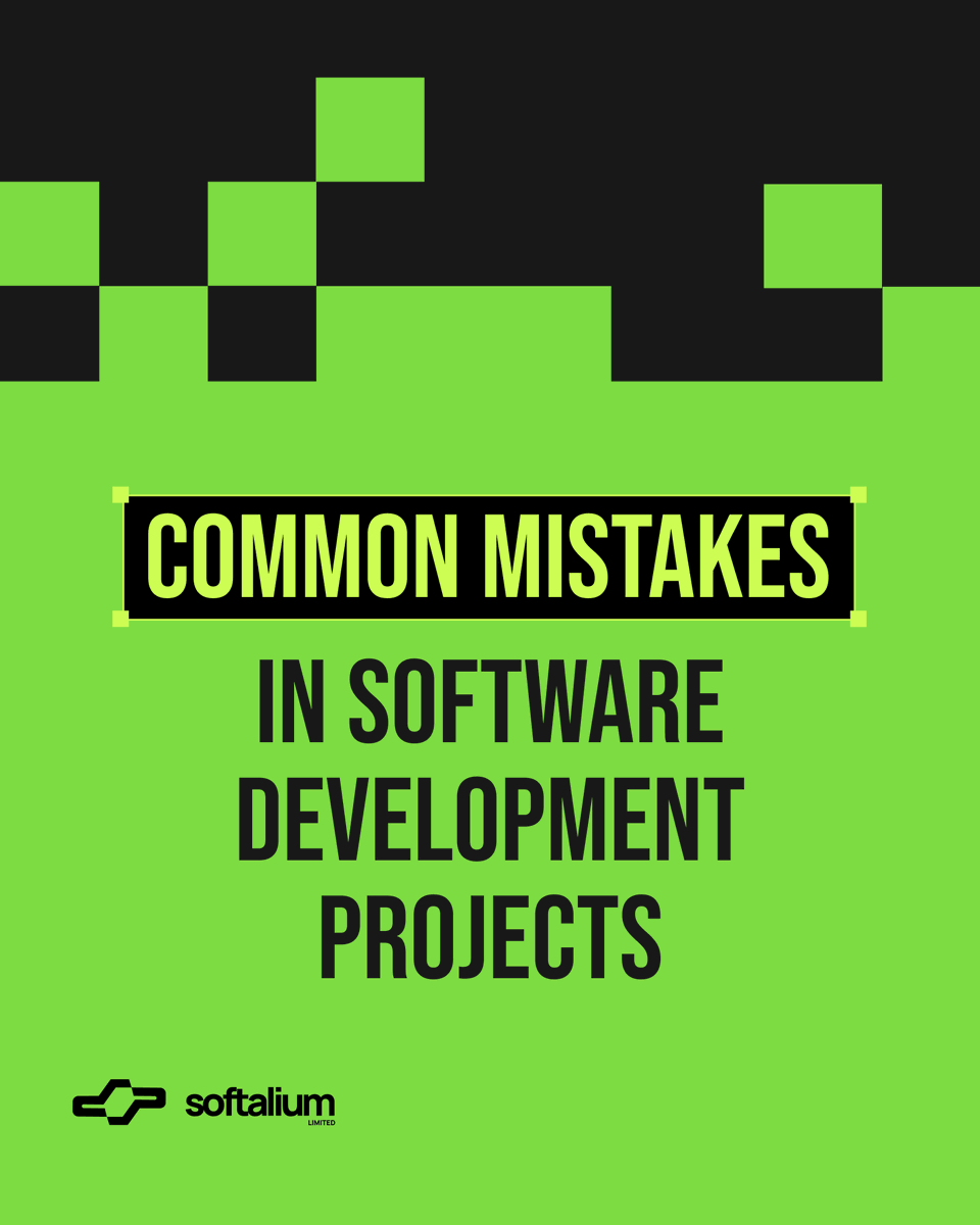 Softalium's tweet photo. Not all software projects fail because of technology.

Some typical pitfalls include:
— Starting development without clear requirements
— Underestimating the importance of UX
— Treating testing as a final step
— Lack of collaboration between technical &amp; business teams https://t.co/r8nK3BbSgC