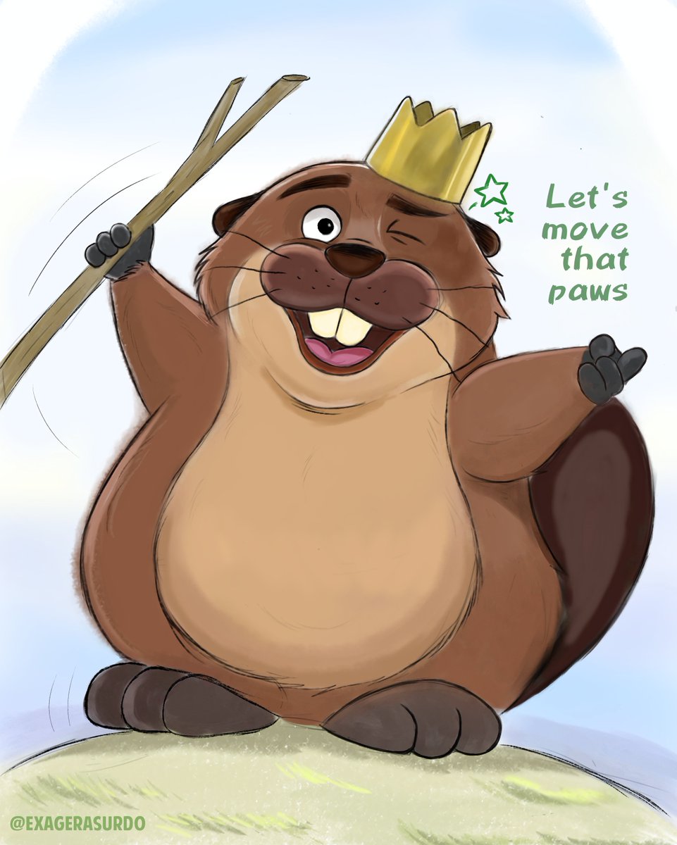 Come on everybody, let move the body 🦫👑🕺#hoppers #pixar #fanart #beaver #Disney