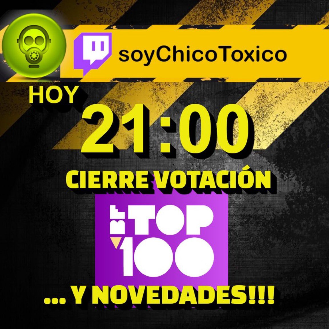 💜 Hoy a las 21h nos vemos en directo en el Canal de <a href="/ChicoToxico/">🏳️‍🌈 Chico Tóxico 🏳️‍🌈</a> para comentar el cierre de votaciones y adelantaros algunas novedades! 

m.twitch.tv/soychicotoxico…