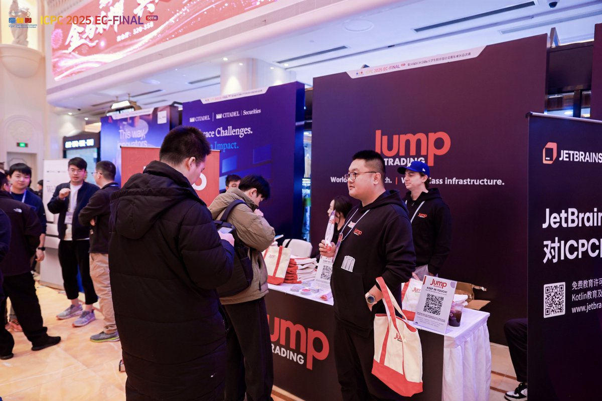 ICPCNews's tweet photo. 🌟A heartfelt shout-out to @jumptrading  , ICPC Platinum Sponsor 2025-2026!🌟
 
With a focus on high-performance engineering and rapid problem-solving, Jump Trading shares the same passion for excellence that the ICPC community brings to the contest floor. https://t.co/G06ZZZLBdc