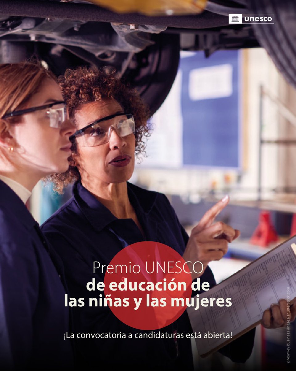 UNESCOMexico's tweet image. 📢🏆Está abierta la convocatoria para candidaturas al Premio #UNESCO de Educación de las Niñas y las Mujeres 2026, a través de entidades como CONALMEX, @DelegamexUNESCO, ONG, etc.  

👉🏿Se entregan dos galardones, cada uno de 50,000 USD.

➡️Consulta: f.mtr.cool/dxaondqdpl