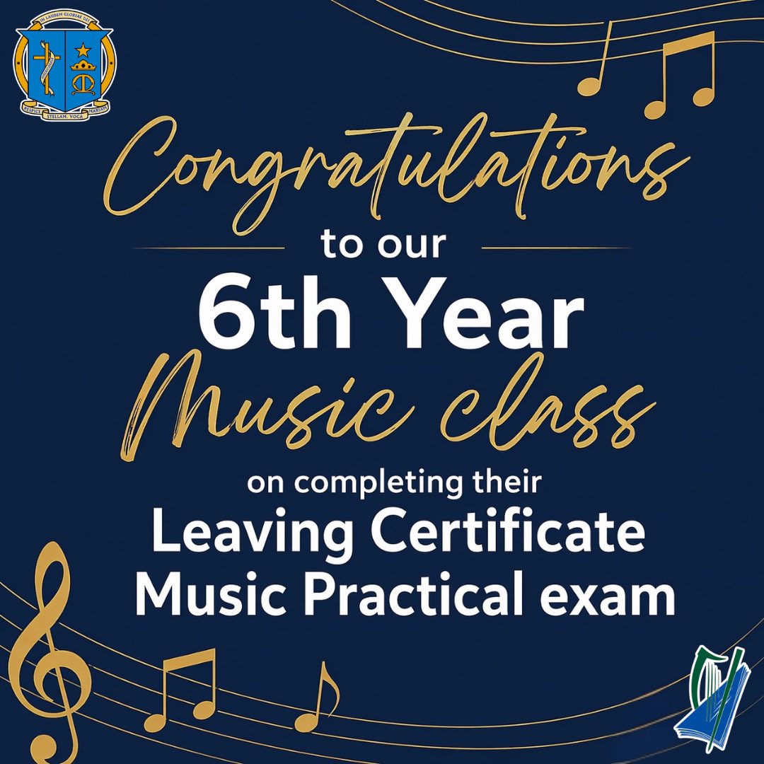 MeanscoilMhuire's tweet image. A special thank you to their teacher, Ms O’Reilly, for her guidance and support throughout. 

Well done to everyone involved 👏🎼

#LeavingCert
#LeavingCertMusic
#StudentSuccess