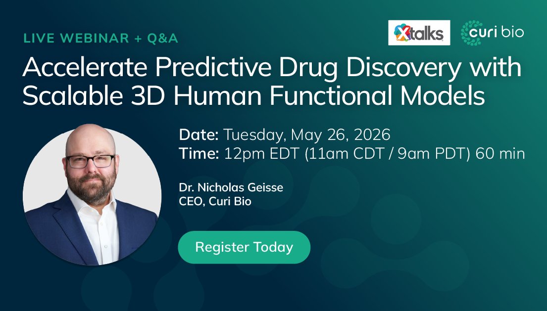 Curi_Bio's tweet image. The scalability bottleneck ends here. 🛑
Join @Curi_Bio CEO Nicholas Geisse for an @Xtalks webinar 5/26 to unveil a new roadmap for regulatory-grade NAMs. Learn how to scale 3D human functional models for IND. 🧪
👉: hubs.ly/Q04cgmhf0

#Pharma #NAMs #DrugDevelopment