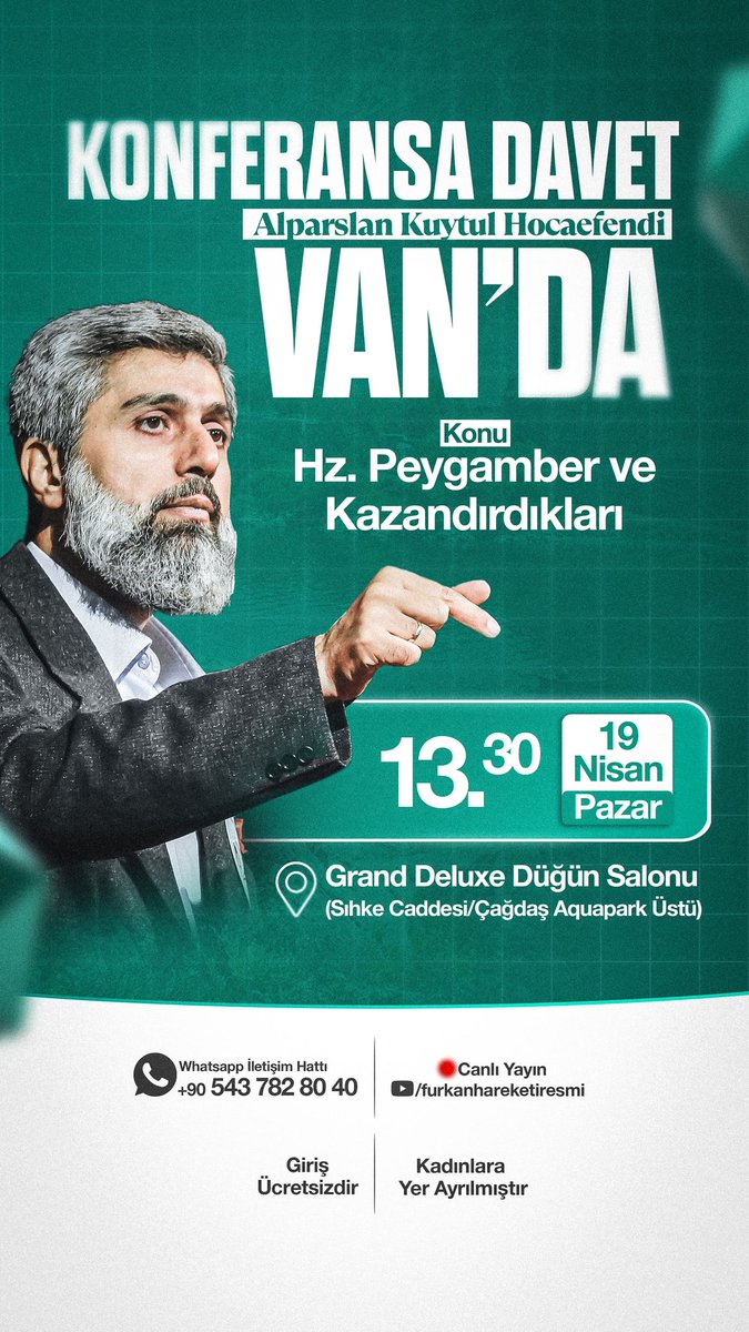 AlparslanHoca VanaGeliyor 
#FurkanKonferansları