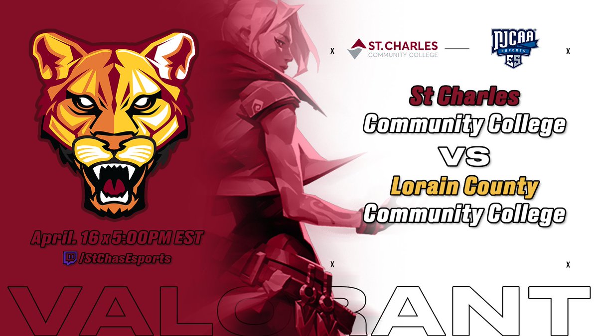 SCC_Esports's tweet photo. 🚨GAMEDAY 🚨

🏆FINALS - NJCAAE D3
🎮Valorant
📅April 16th
🕖5:00pm
🆚Lorain County Community College

Tune into https://t.co/71Lx8NHmtL and cheer on SCC! https://t.co/b38AQuFbcB