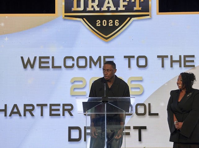 TheWorthy1s's tweet photo. Honored to have @XavierWorthy kickoff the 2026 Charter School Board Draft for Blaque KC this past weekend! 

Supporting education changes futures!! 📚🎓✏️ https://t.co/R9FMITzHv9