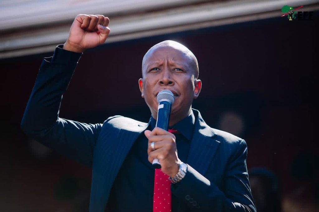 treasure_za's tweet photo. So really Malema is sentenced 5 years in prison for just firing his gun once? 1 short? This is really the fall of Julius Malema and the fall of EFF😢 https://t.co/moACXWlqSM
