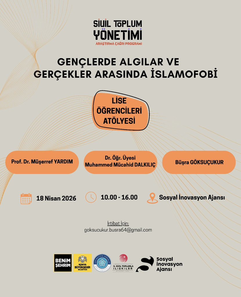 mucinho17's tweet photo. “Gençlerde Algılar ve Gerçekler Arasında İslamofobi” başlıklı projemizin önemli çıktılarından biri olacak Lise Öğrencileri Atölye etkinliğini 18 Nisan 2026 Cumartesi günü gerçekleştireceğiz. İlgi duyan katılımcıları bekliyoruz. https://t.co/yHpgfB1cRT