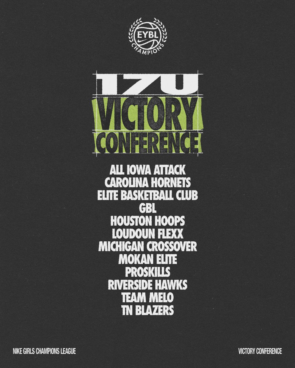 NikeGirlsEYBL's tweet photo. Introducing the Air, Elite, Victory, and Swoosh 17u Champions League Conferences. (1/3) 

#2026EYCL | #Road2CHI https://t.co/oLP0u9u7sn