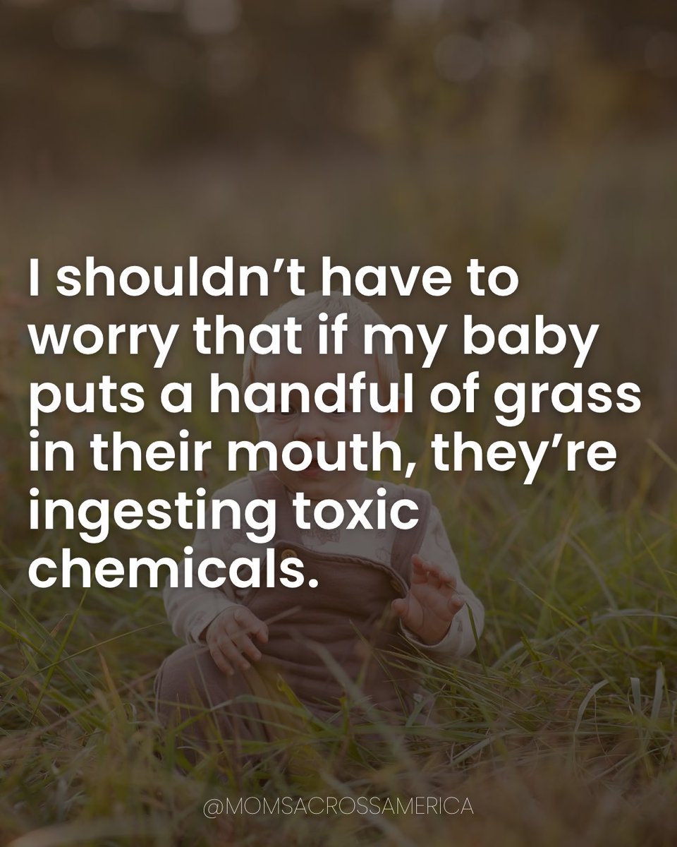 momsacross's tweet image. I shouldn't have to worry that the soccer field my child plays on has more glyphosate than a farm field.

I shouldn't have to worry if the hiking trails I'm walking on have been sprayed.

I shouldn't have to worry that laying my baby down in the grass at the park means exposing