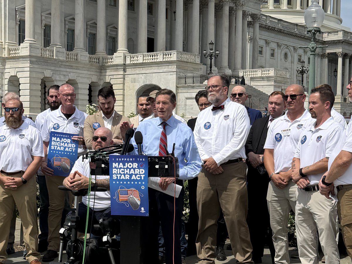 ReserveOrg's tweet photo. Yesterday, #TeamROA stood alongside partners from The Military Coalition & the Veterans Justice Alliance at the U.S. Capitol to urge Congress to pass the Major Richard Star Act. We were honored to be joined by Senator Richard Blumenthal (D‑CT) & Representative Gus Bilirakis (R‑FL), two of the key congressional champions of the legislation. #ROAAdvocacy