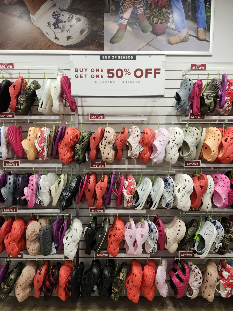 LBVFS's tweet image. #crocs Crocs at the Lake Buena Vista Factory Stores. Buy one, get one 50% OFF (clearance footwear). More great deals throughout the store. Exclusions apply. Sale is subject to change. #deals #shopnow #crocssandals #HappyFeet #shoesaddict