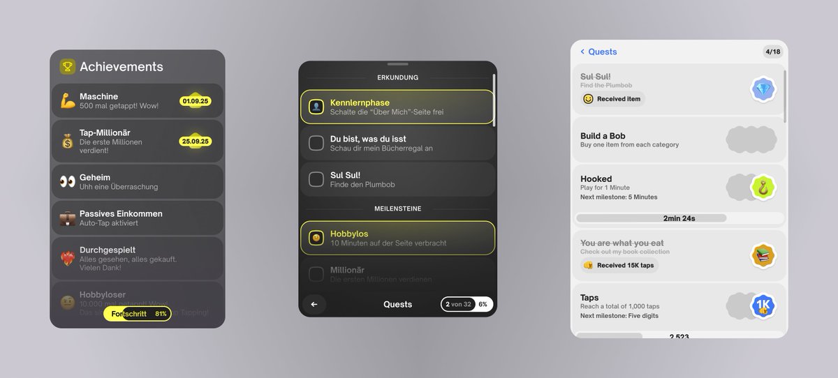 captainlowie's tweet photo. Achievements / Quests UI Exploration https://t.co/i7l3NOwLLH