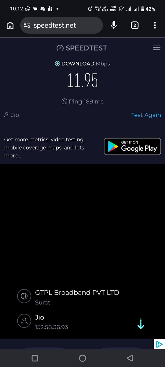 Ajay_Nagotha's tweet photo. @JioCare Facing slow speed issues with Jio AirFiber getting only 12-20 Mbps at night from 6 PM to 7 AM on a 100 Mbps plan for 28+ days. Multiple complaints, no resolution.
Escalated to Consumer Court of India. If not fixed within 24 hours, I’m ready to proceed with legal action https://t.co/L9NmGLM4Fm