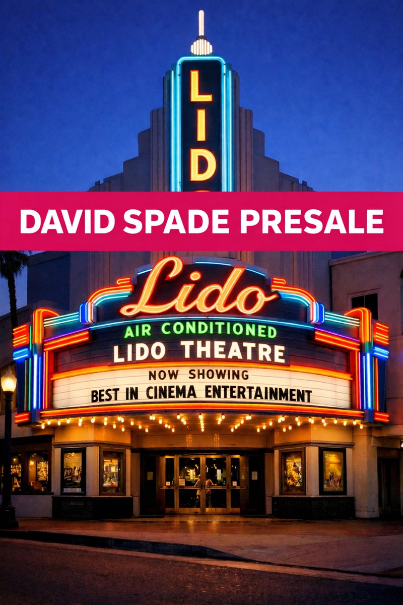 AllThingsOC_'s tweet image. David Spade 'I Got a Feel For It' Tour at The Lido Theater Newport Beach. June 28, 2026. Presale code: DAVSPA. No drink minimums + complimentary parking. #LidoTheater #DavidSpade #OCEvents #NewportBeach Discover more at allthingsorangecounty.com.