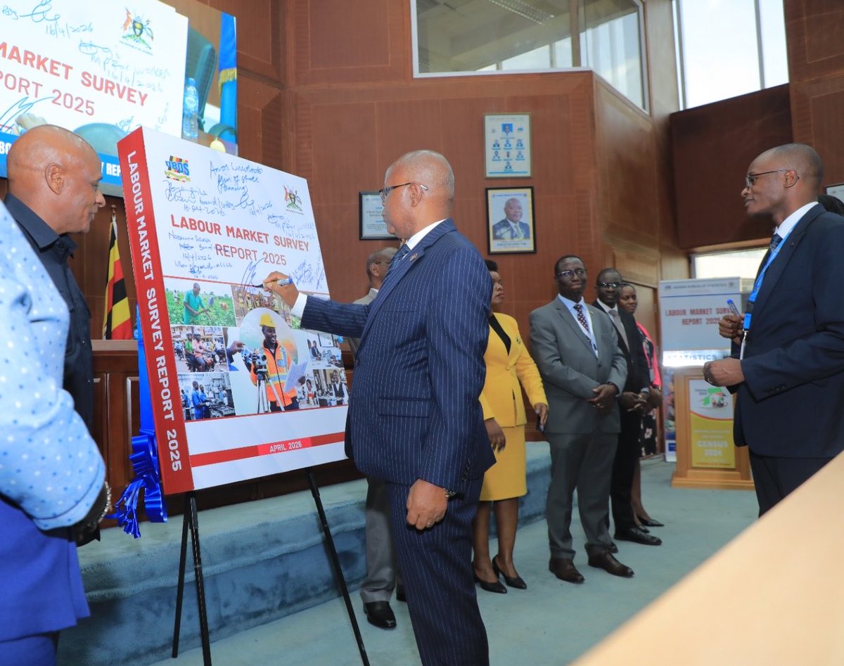 StatisticsUg's tweet image. Earlier today,  Hon. Amos Lugoloobi, Minister of State for Planning, @mofpedU officially launched the Labour Market Survey Report 2025 alongside other dignitaries.

The report provides detailed and critical insights into labour supply and demand.

#UBOS #DataForDevelopment
