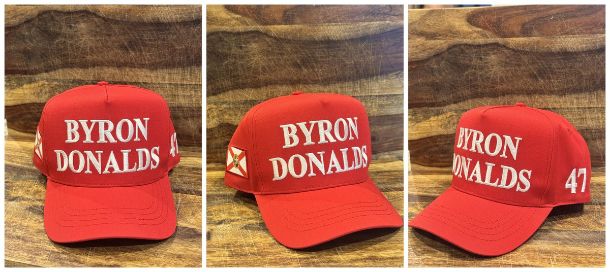 RedStateOps's tweet photo. Hot off the assembly line, my new design for @ByronDonalds  hat!!  Florida’s Next Governor #47th 

Made in The U.S.A. By @AceSpecialties  (Official Trump hat manufacturer)

#ByronDonalds #usa #florida #floridagovernor #trumpendorsed  
@ErikaDonalds https://t.co/6tWLdmWUUQ