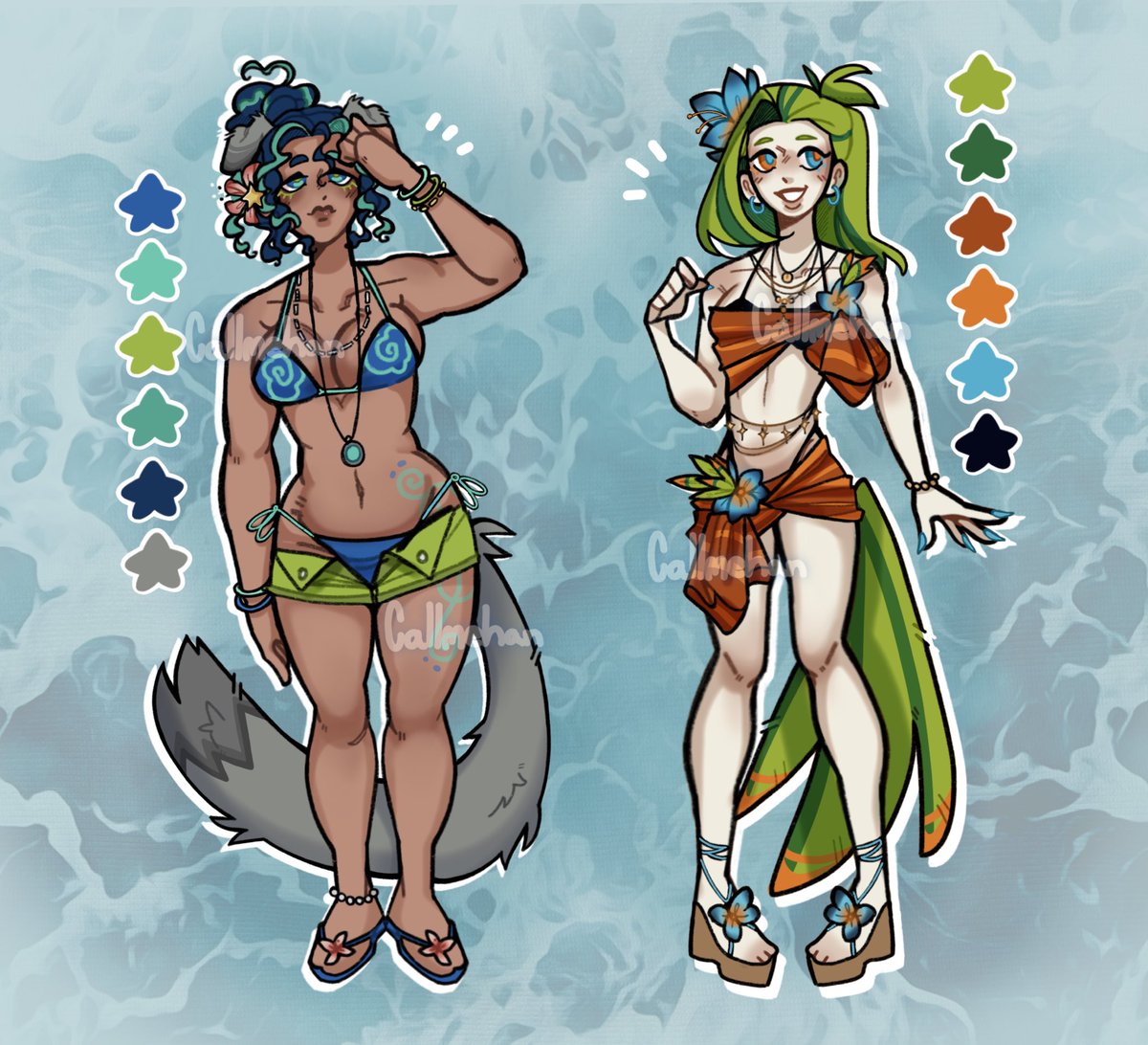 kallmehan's tweet photo. Summer Set Adopts🌊🦜🌺
—> PayPal, Cashapp and Venmo 

Set Price of 25$ each

+ Commercial use is 40$ 

Claim in replies or dm! 

#adopts #adoptables #humanoid #kemonomimi #art #myart #artshare #adopt #artmoots #oc #character #characterdesign https://t.co/FEZYTNSRyi