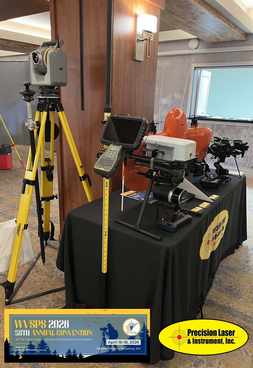 PrecisionLaser1's tweet image. Catch Us at #Oglebay  for the #WVSPS 2026 Annual #Surveyors Convention!

wvsps.org/annual-convent…

#PLI #Trimble #Geospatial #SurveyLife #Surveying #LandSurveying #GPS #GIS #GNSS #Mapping #3DScanning #MobileMapping #DroneSurveying #HydrographicSurveying #EngineeringLife #NSPS #PLS