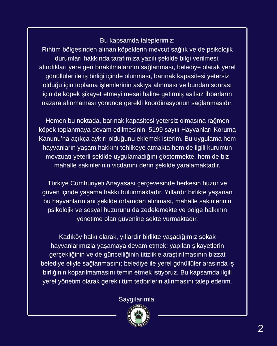 Caferağa Mahallesi Hayvan Dostları 🐾 tweet media