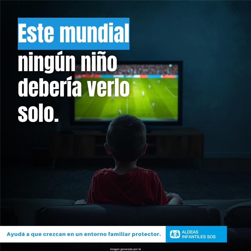1 de cada 10 niños verá el mundial solo 😔

El fútbol une, pero no todos tienen con quién compartirlo 💔
☝ Te invitamos a ser parte de la campaña “Este mundial ningún niño debería verlo solo”.

💪 Hacé la diferencia
 
 aldeasinfantiles.org.py