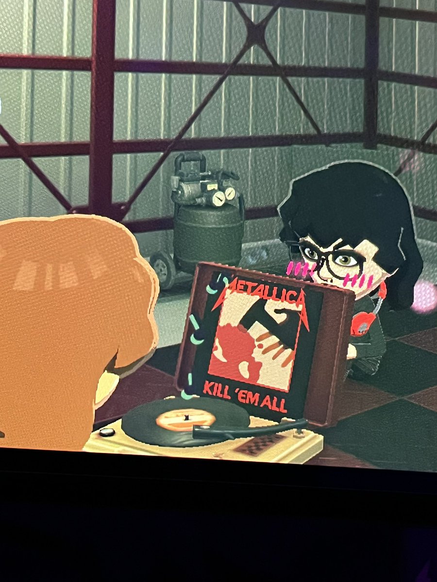 Spommien's tweet photo. This is the game of the year. Because what do you MEAN I made a near-perfect Metallica vinyl that me and Billy Hargrove (Stranger Things) are listening to together

#tomodachilifelivingthedream #tomodachilife #livingthedream #metallica https://t.co/MBXQ1w4W6x