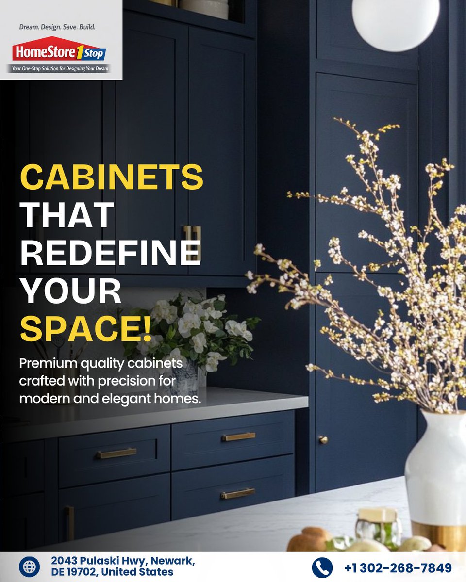 homestore1stop's tweet image. Cabinets that redefine your space!
Premium quality cabinets crafted with precision for modern and elegant homes.

Call us Now: +1 302-268-7849
Visit us Now: 2043 Pulaski Hwy, Newark, DE 19702, United States
#homestore #onestop #kitchendesign #homeinteriors #cabinetry