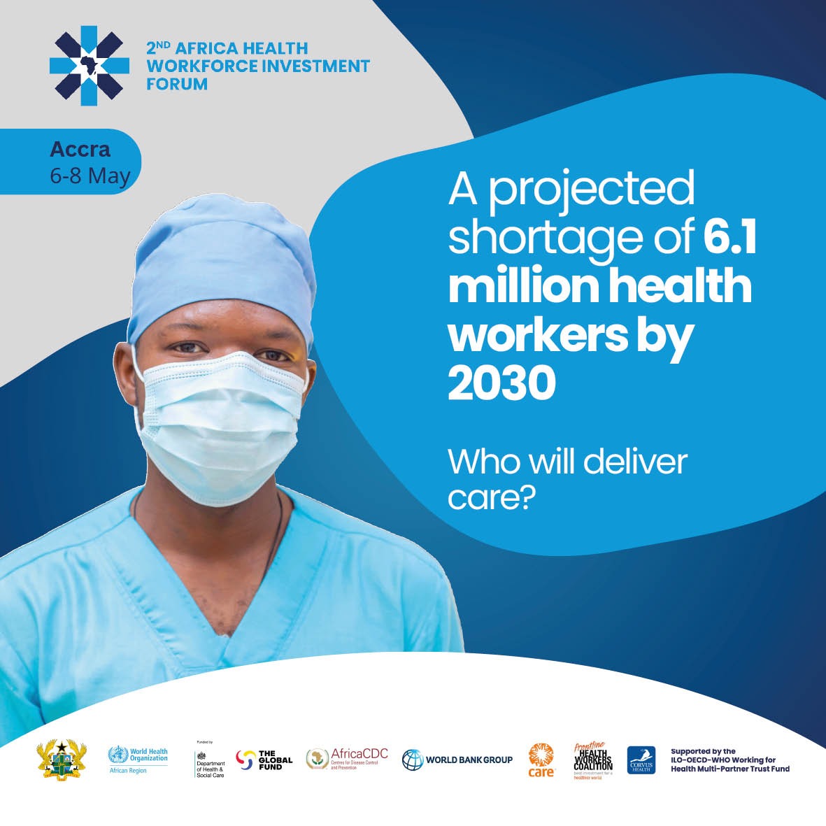 WHOAFRO's tweet photo. Africa faces a shortage of more than 6 million health workers by 2030, a crisis already limiting access to essential health services across the continent.
This is not a future problem. It is happening now.
Learn more: https://t.co/iyYWOJ5D9b
#InvestInHealthWorkers
#PlanTrainRetain