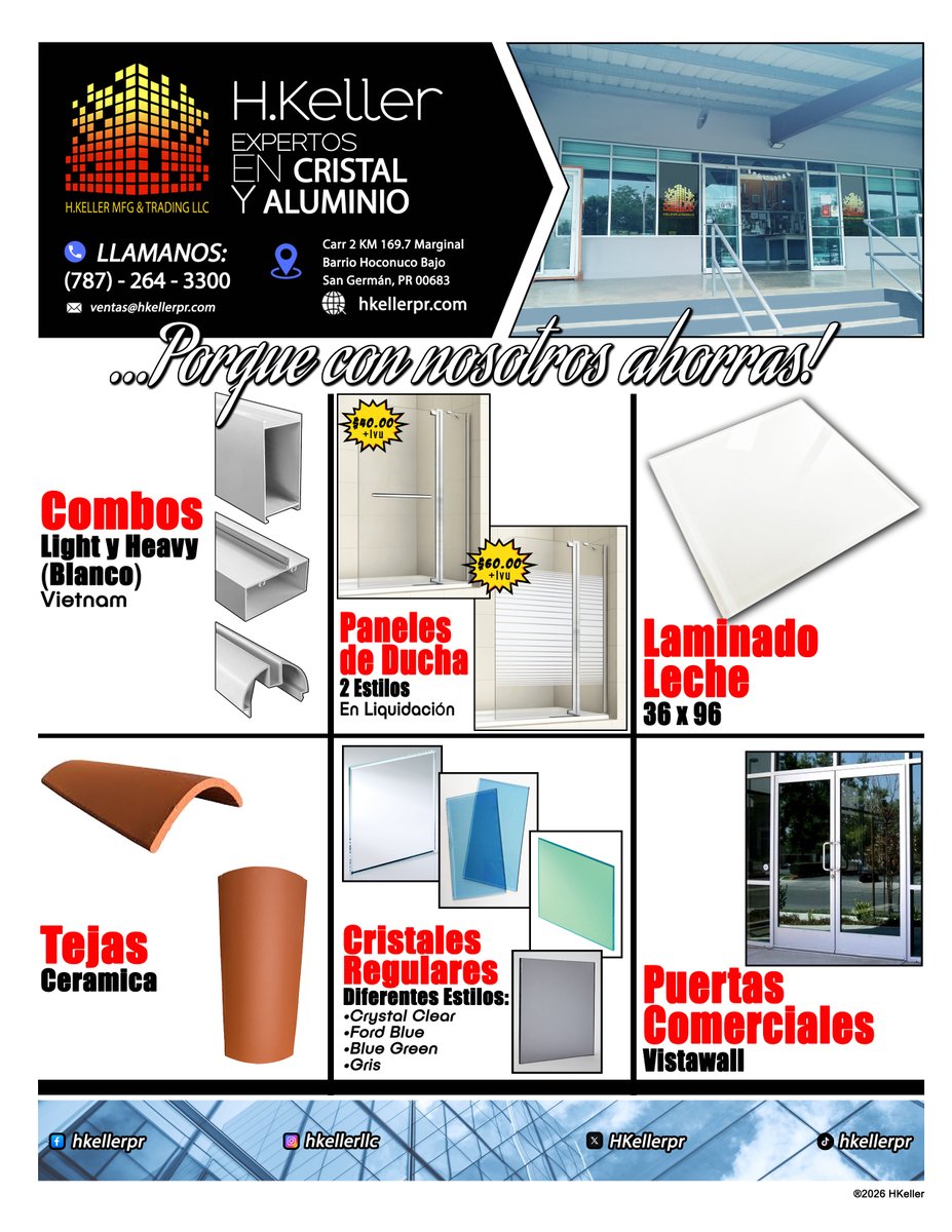 HKellerpr's tweet image. #HKeller #cristales #aluminio #duchas #Tejas #PuertasComerciales #puertorico #SanGermán #AhorraConNosotros #shopper @followers @topfans