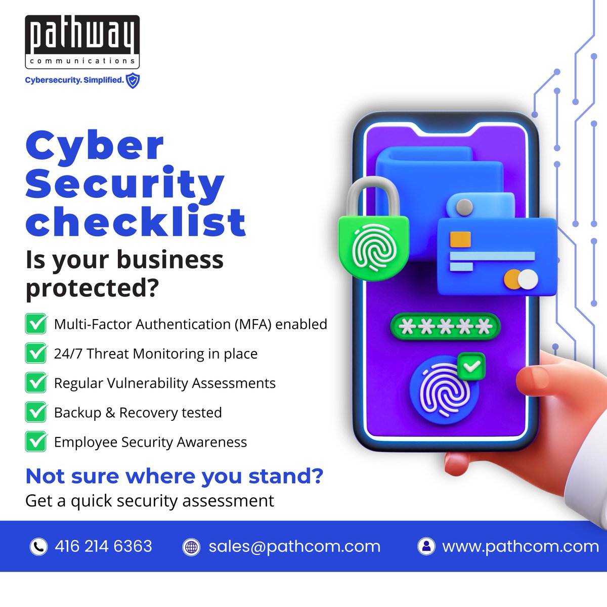 Pathcom's tweet photo. Cybersecurity isn’t just about tools, it’s about readiness.

How many of these boxes can you confidently check today?

#CyberRisk #ITSecurity #CyberAwareness https://t.co/cpxtlUrmd0