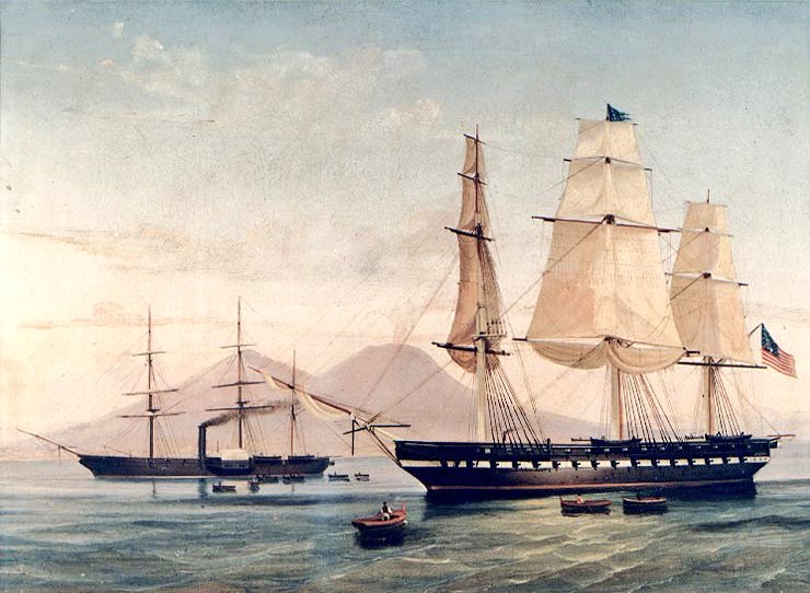 FlMichele69's tweet image. Sail Frigate
#USSCongress IV (1842-1865)
Sidewheel Frigate
#USSSusquehanna (1850-1868)

🎨 1857 #Naples (Antonio De Simone)

@USNavy 🇺🇸