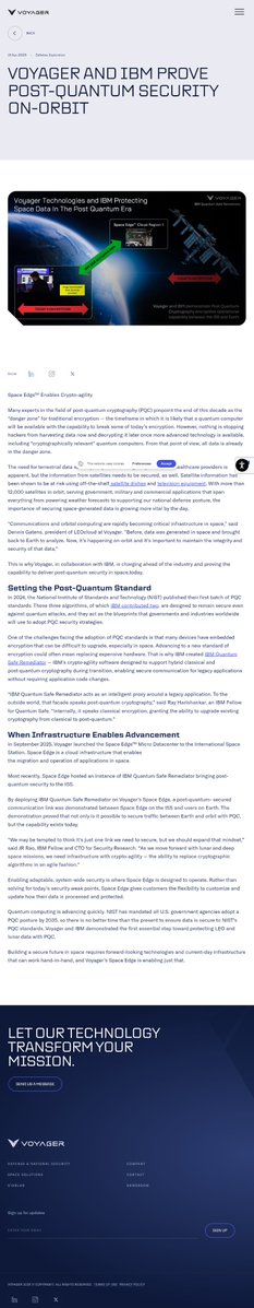 SpacesFuture's tweet image. Voyager and IBM Prove Post-Quantum Security On-Orbit

#ODC
__
^x.com/SpacesFuture/s…
²x.com/voyagertech_/s…
¹voyagertechnologies.com/insights/voyag…
¹🖼️