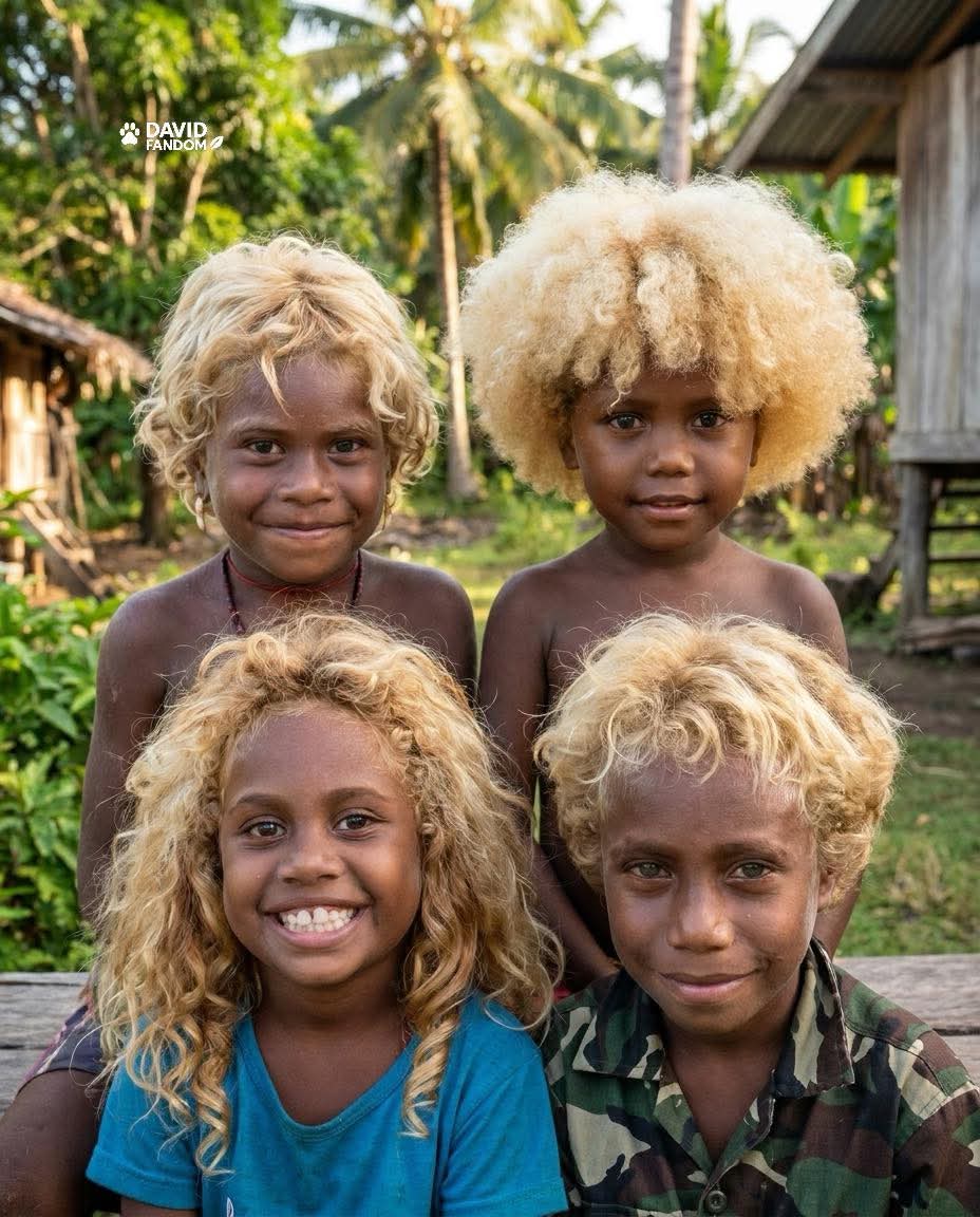 LeContempIateur's tweet image. ✨ Un groupe autochtone vivant dans la sous-région d’Océanie appelée Mélanésie est célèbre pour sa peau foncée et ses cheveux naturellement blonds.

Ce trait blond est dû au gène TYRP1, différent de celui responsable des cheveux blonds chez les Européens. Fait fascinant : chez