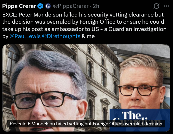 gr8musicvenues's tweet image. What has Starmer really achieved apart from breakfast clubs and the decay of our country?
#BlueLabour #Corruption #Complicity #CrimesAgainstHumanity #Treason in its support for the Zionist Regime of Israel and being a Parasitic Slimy Slug-enough Resign!
▶️theguardian.com/politics/2026/…