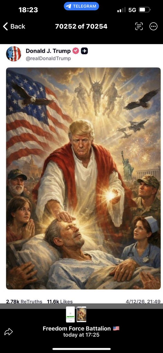 atyrrell's tweet photo. Picture of every single believer in Jesus Christ!  Not blasphemy!  It’s belief!!!  @realDonaldTrump https://t.co/1hs3gqf7Uj