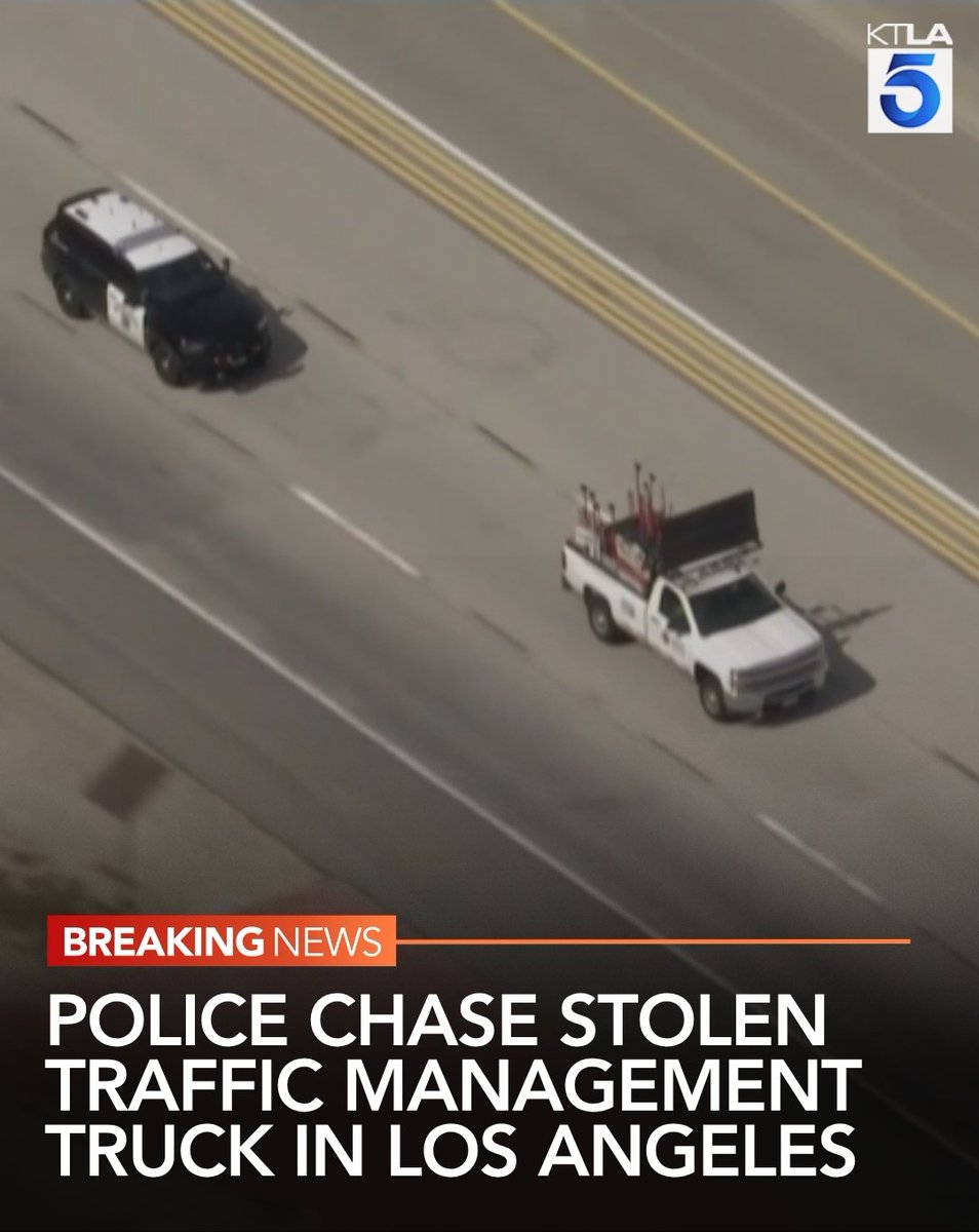 #BreakingNews: Authorities are in pursuit of a stolen truck in Los ...