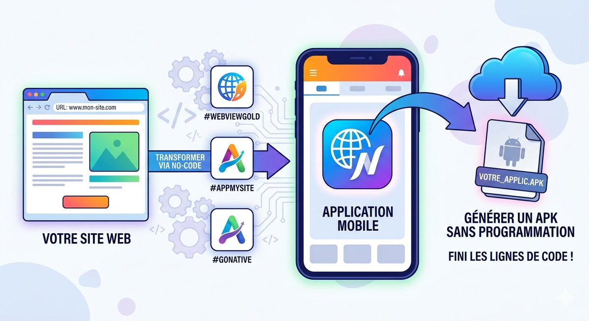 madharnabil's tweet photo. Transformer un site web en application mobile sans coder.
โPour ceux qui souhaitent รฉviter la programmation, des solutions "no-code" comme #AppMySite, #WebViewGold ou #GoNative permettent de convertir instantanรฉment une URL en fichier APK prรชt ร l'emploi.
#Djibouti ๐ฉ๐ฏ https://t.co/BhSeDVEBBy
