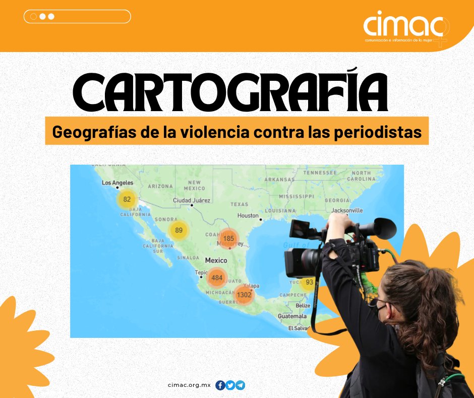 La #Cartografía: 🗺️ Geografías de la violencia contra las #MujeresPeriodistas, es una plataforma en la que puedes consultar los datos cuantitativos y cualitativos sobre la violencia de género que experimentan las mujeres periodistas en México.

🔗 → Consulta la base en