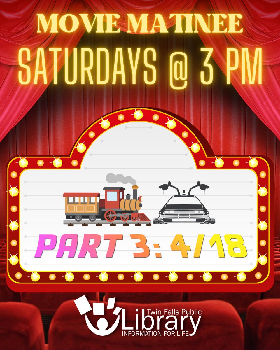 We finish up a classic trilogy this Saturday at our movie matinee! Stop by at 3 PM for a trip back in time to the old west.
