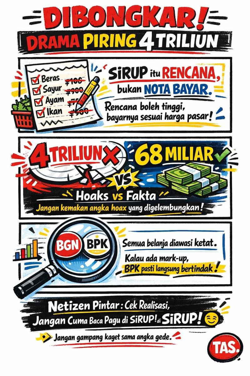 desncribe's tweet photo. Intinya jangan langsung percaya sama info yang cuma sepotong-sepotong. Seringnya itu cuma framing buat bikin Hoaxs Anggaran makin viral . #KlarifikasiBadanGizi https://t.co/gEoeJoiO5v