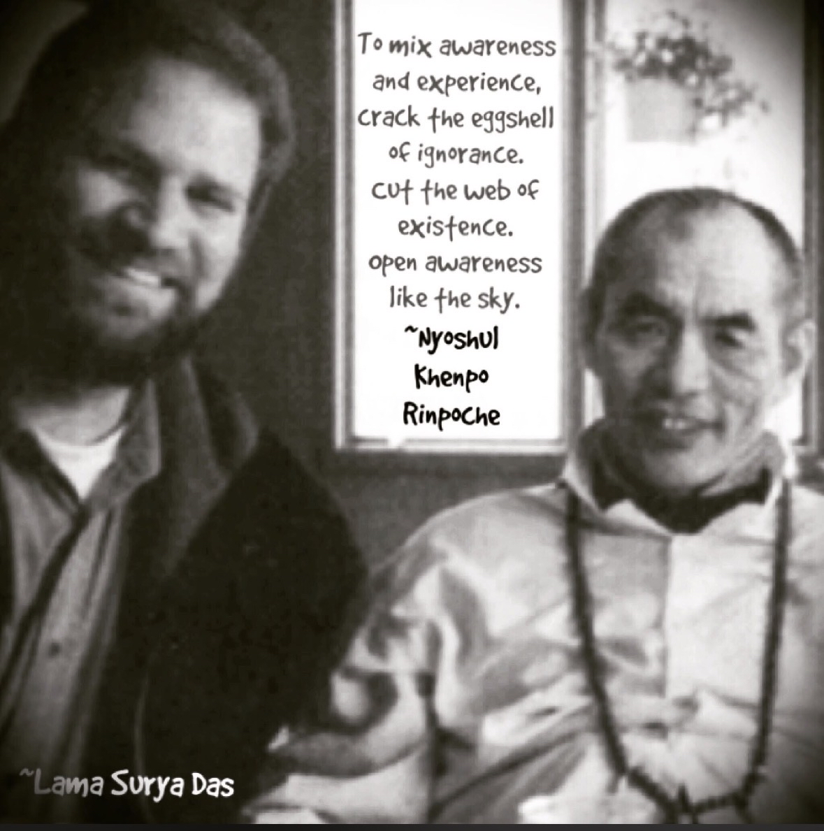 LamaSuryaDas's tweet image. TBT-visiting #NyoshulKhenpoRinpoche in the early 1990’s. He and his pithy #WordsofWisdom are always with me.

#LamaSuryaDas #Dzogchen #Meditation #Mindfulness #SelfInquiry #NonDual #Healing #HowtoHeal #AwakeningtheBuddhaWithin #Yoga #Wellness #Dharma #Presence #Awareness