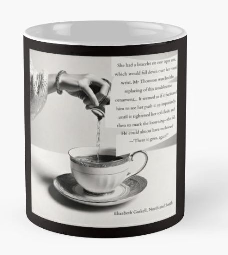 TheScribblerCMB's tweet image. "There it goes again!"
One of my many #NorthAndSouth inspired Redbubble pieces, available as various items, including mugs and coasters. This one celebrates that iconic scene where  Thornton admires Margaret's bracelet when she's pouring him tea.
📖🎬🫖
redbubble.com/shop/ap/160389…