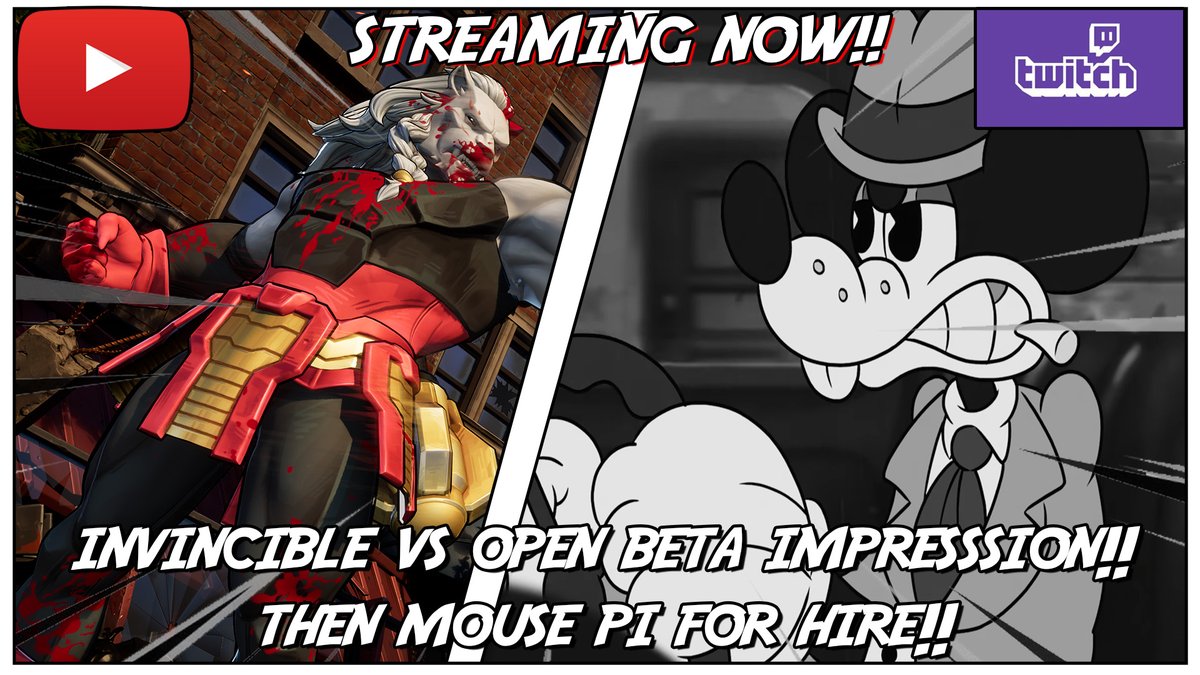 KhaizaKahn's tweet photo. STREAMING NOW!!

>>>>>>>>>>>>

Invincible Vs. Open Beta Impressions!! Then Mouse P.I. For Hire!!

>>>>>>>>>>>>

🟣https://t.co/B0wyhWB69H
🟥https://t.co/tLm9PGfHXG

#twitchaffiliate #autisticstreamer #YouTuber #fightinggames #mousepiforhire #invincible #invinciblevs https://t.co/VIWqVc4AMG
