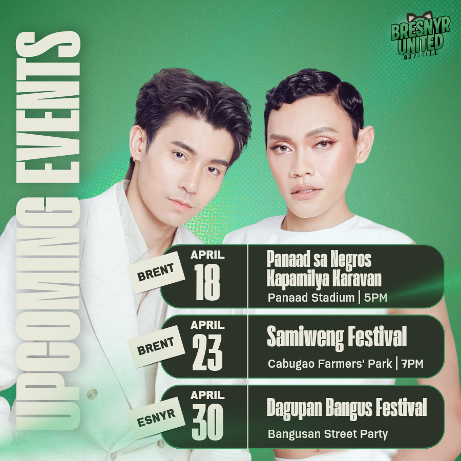 BresnyrUnited_'s tweet image. Different towns, same energy✨

Catch Brent and Esnyr as they bring their unmatched vibe and energy this festival season 🙌🏻 

Save the date and don't miss out😉

#BrentManalo | #EsnyrRanollo
#BRESNYR