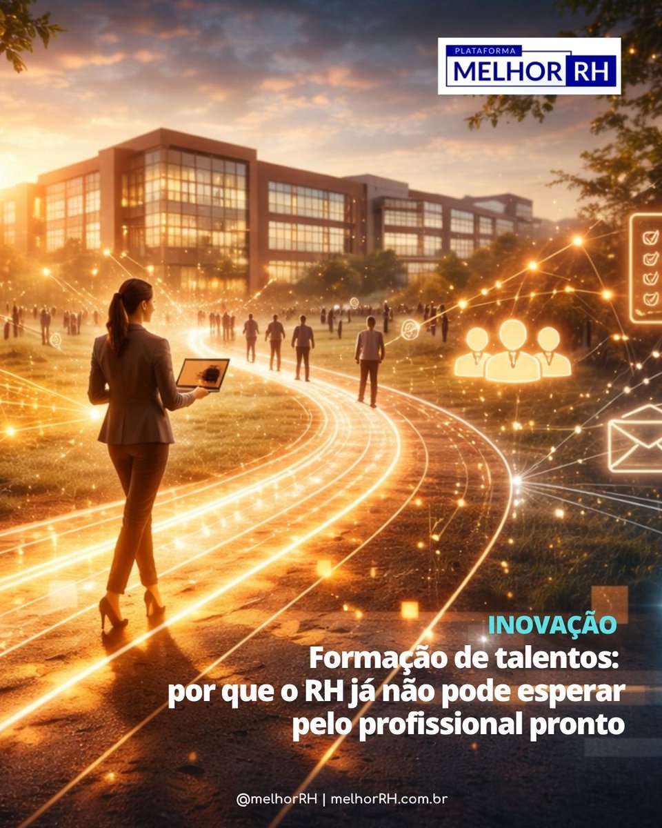 Fala-se muito na falta de profissionais prontos. Mas e se o problema começar antes da vaga? Na #MelhorRH, mostramos como a formação de talentos virou parte da estratégia de inovação. Com Patrícia Campos, Beatriz Ferrareto e Rafaela Escobar. Confira em bit.ly/4tSnQyT.
