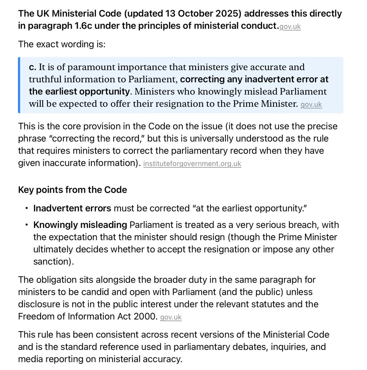 Downing Street saying the PM knew about the vetting failure for the first time on Tuesday. If (big IF) that is true, he had ample opportunity on Wednesday and Thursday to correct his inaccuracies. 

He didn't and that itself is a breach of the ministerial code.