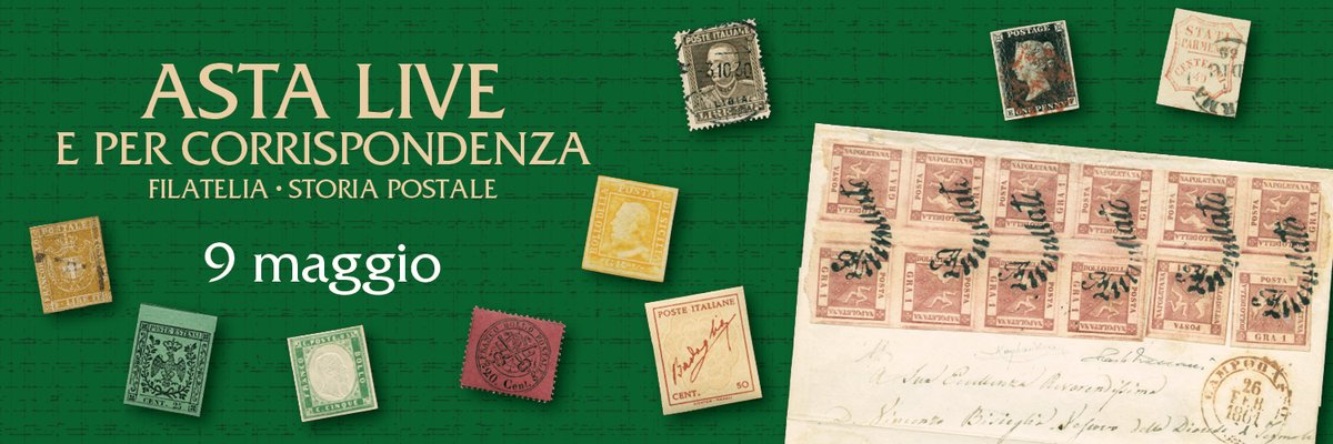 VaccariShop's tweet photo. PUBBLICATA L’ASTA #VACCARI LIVE E PER CORRISPONDENZA #filatelia #storiapostale 

È on-line nel sito https://t.co/8TVSYXy0Rw l'#asta del 9 maggio  
https://t.co/zK6l0JuTtK

#francobollo #stamp #sello #timbre #briefmarke #philatelie #philately #subasta #encheres #auction #auktion https://t.co/CxtsJft855